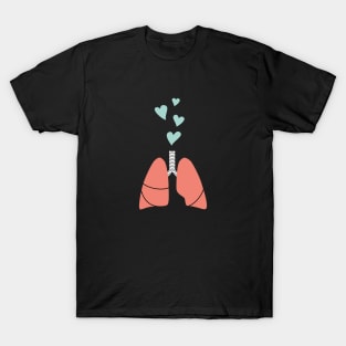 Coral lungs and mint hearts T-Shirt